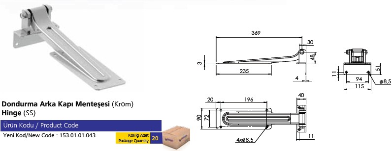 BALAMA autofrigorifica carosare inchidere auto frigorifica balamale hinge cromate